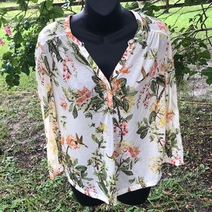Hummingbirds Land on Light as a Feather End of Summer 3/4 Length Sleeve Top